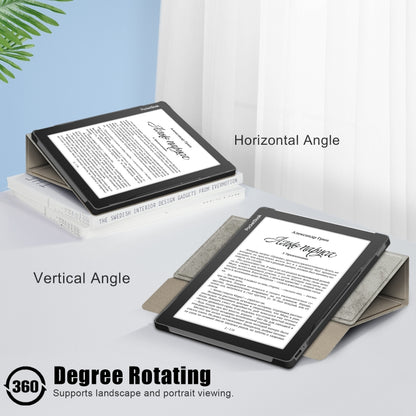 For Realme PocketBook PB970 360 Degrees Rotation Leather Tablet Case(Grey) by bashfashion