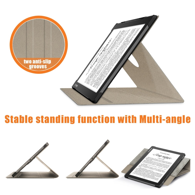 For Realme PocketBook PB970 360 Degrees Rotation Leather Tablet Case(Grey) by bashfashion