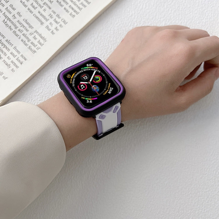 TPU Watch Band For Apple Watch Series 9&8&7 41mm / SE 3&SE 2&6&SE&5&4 40mm / 3&2&1 38mm(Purple Mint Green) by bashfashion