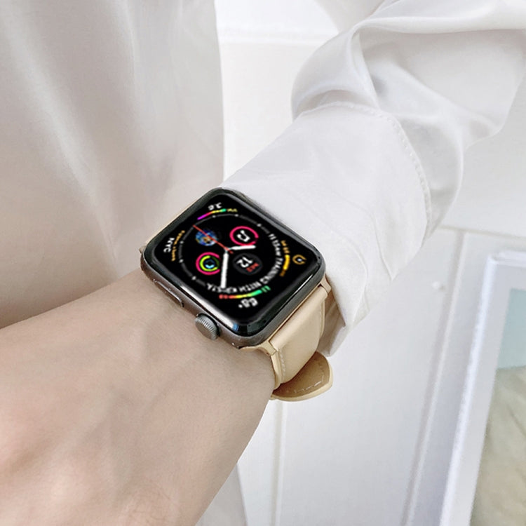 Genuine Leather Watch Band For Apple Watch Series 9&8&7 41mm / SE 3&SE 2&6&SE&5&4 40mm / 3&2&1 38mm(Black) by bashfashion