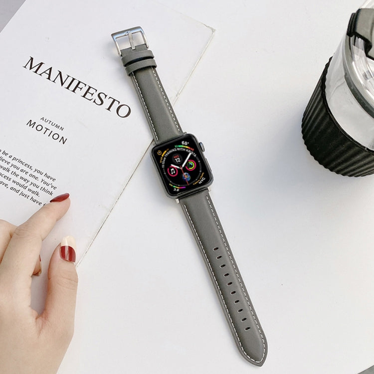 Genuine Leather Watch Band For Apple Watch Ultra 49mm&Watch Ultra 2 49mm / Series 9&8&7 45mm / SE 3&SE 2&6&SE&5&4 44mm / 3&2&1 42mm(Green) by bashfashion