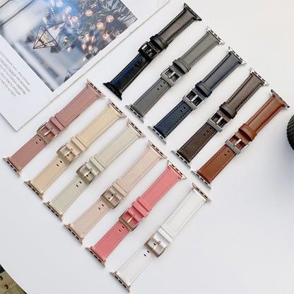 Genuine Leather Watch Band For Apple Watch Ultra 49mm&Watch Ultra 2 49mm / Series 9&8&7 45mm / SE 3&SE 2&6&SE&5&4 44mm / 3&2&1 42mm(Black) by bashfashion