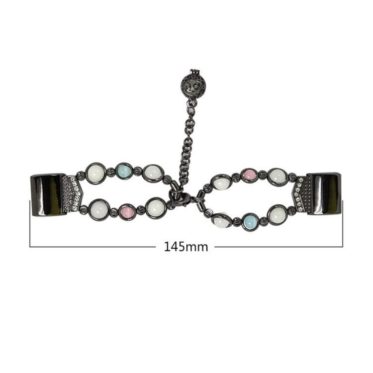 For Fitbit Charge 5 Agate Luminous Bead Steel Watch Band(Silver) by bashfashion