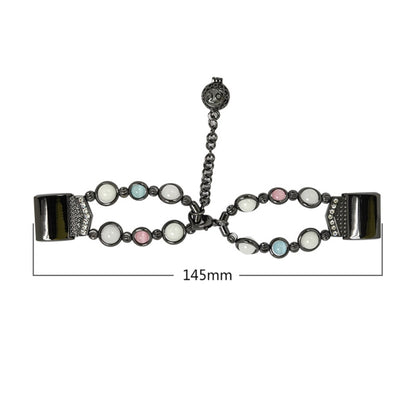 For Fitbit Charge 5 Agate Luminous Bead Steel Watch Band(Silver) by bashfashion