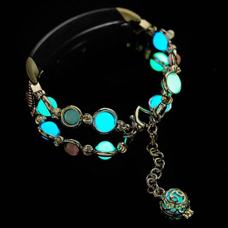 For Fitbit Charge 5 Agate Luminous Bead Steel Watch Band(Rose Gold) by bashfashion