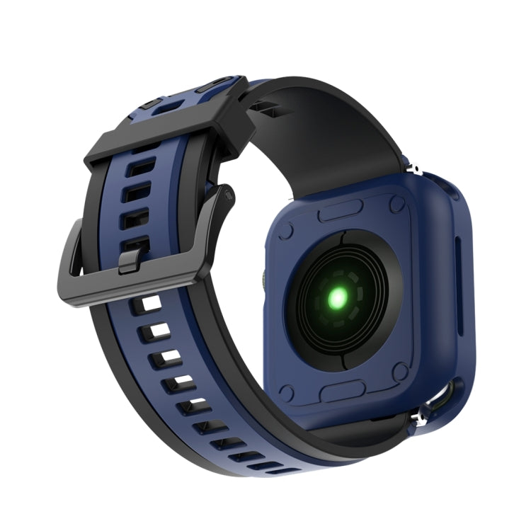 Two-color TPU Strap For Apple Watch Series 9&8&7 41mm / SE 3&SE 2&6&SE&5&4 40mm / 3&2&1 38mm(Black Midnight Blue) by bashfashion