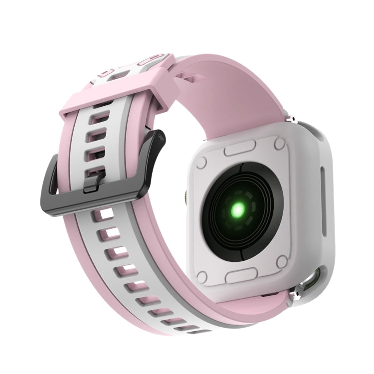 Two-color TPU Strap For Apple Watch Series 9&8&7 41mm / SE 3&SE 2&6&SE&5&4 40mm / 3&2&1 38mm(Pink White) by bashfashion