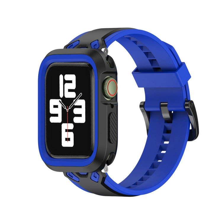 Two-color TPU Strap For Apple Watch Series 9&8&7 41mm / SE 3&SE 2&6&SE&5&4 40mm / 3&2&1 38mm(Black Blue) by bashfashion