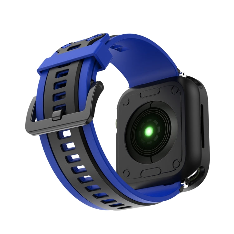 Two-color TPU Strap For Apple Watch Series 9&8&7 41mm / SE 3&SE 2&6&SE&5&4 40mm / 3&2&1 38mm(Black Blue) by bashfashion
