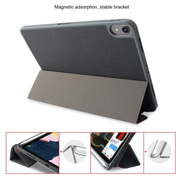 For iPad 9.7 Mutural Exquisite Series Cloth Texture PU+TPU Leather Case with 3-Fold Holder & Pen Slot & Sleep & Wake-up Function(Green) by Mutural