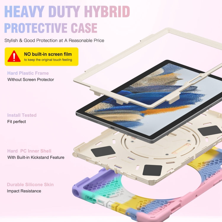 For Samsung Galaxy Tab A8 10.5 2021 Silicone + PC Tablet Case(Colorful Pink) by bashfashion