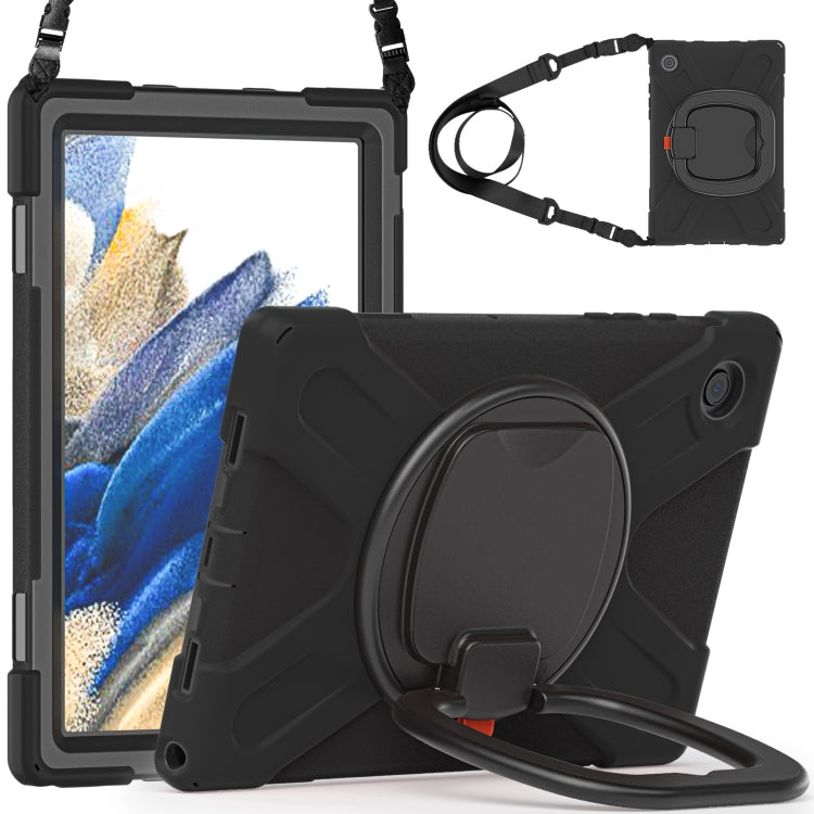 For Samsung Galaxy Tab A8 10.5 2021 Silicone + PC Tablet Case(Black + Black) by bashfashion