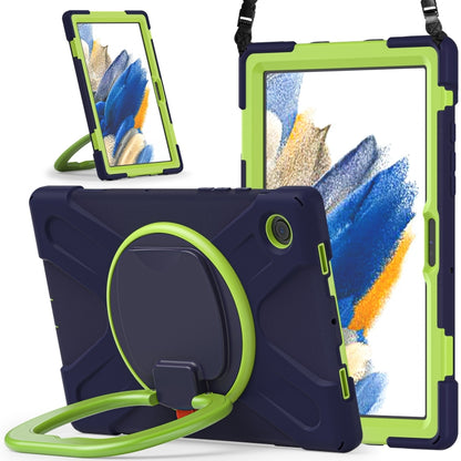 For Samsung Galaxy Tab A8 10.5 2021 Silicone + PC Tablet Case(Navy Blue + Lime) by bashfashion