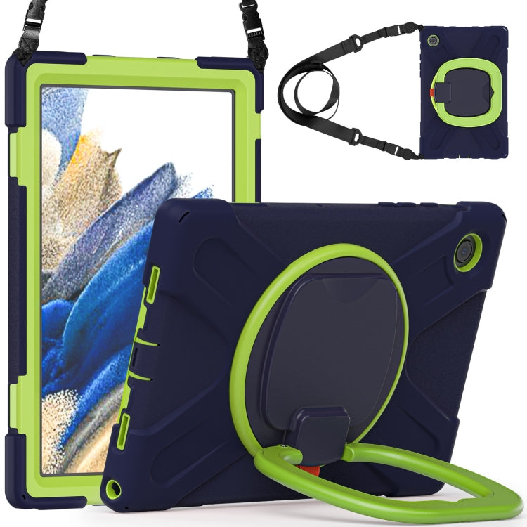 For Samsung Galaxy Tab A8 10.5 2021 Silicone + PC Tablet Case(Navy Blue + Lime) by bashfashion