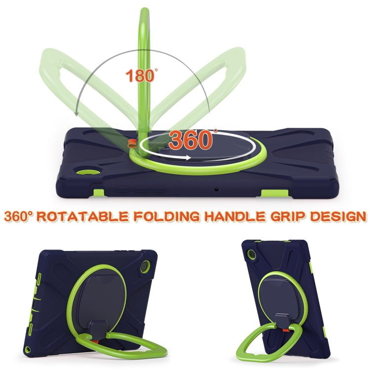 For Samsung Galaxy Tab A8 10.5 2021 Silicone + PC Tablet Case(Navy Blue + Lime) by bashfashion