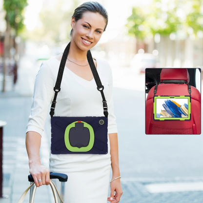 For Samsung Galaxy Tab A8 10.5 2021 Silicone + PC Tablet Case(Navy Blue + Lime) by bashfashion