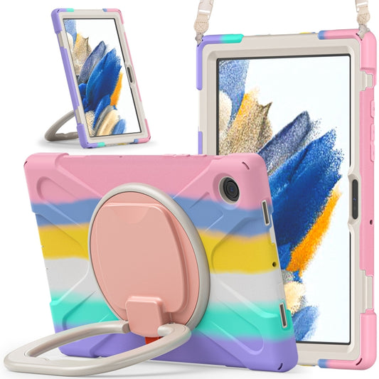 For Samsung Galaxy Tab A8 10.5 2021 Silicone + PC Tablet Case(Colorful Pink) by bashfashion