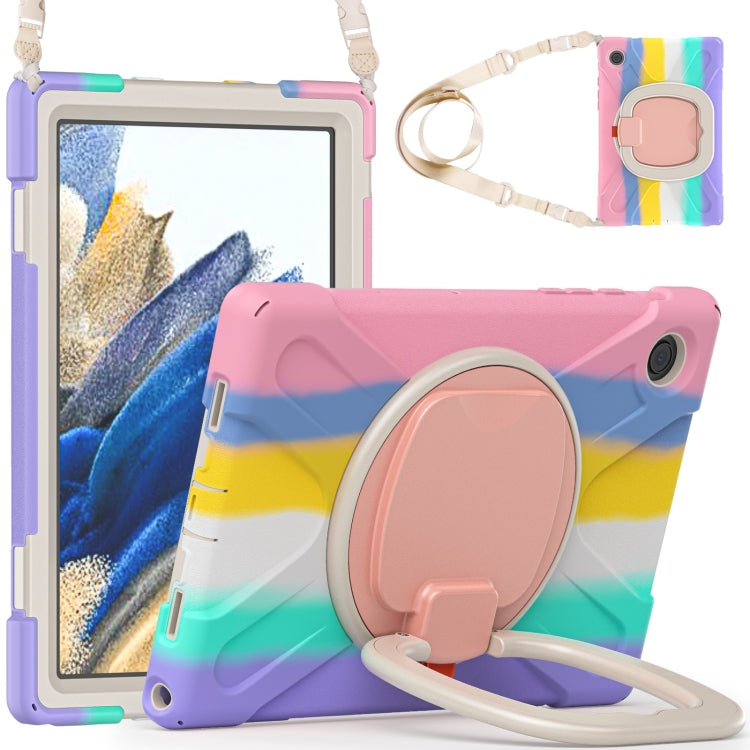 For Samsung Galaxy Tab A8 10.5 2021 Silicone + PC Tablet Case(Colorful Pink) by bashfashion
