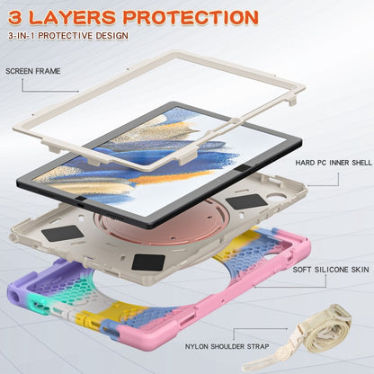 For Samsung Galaxy Tab A8 10.5 2021 Silicone + PC Tablet Case(Colorful Pink) by bashfashion