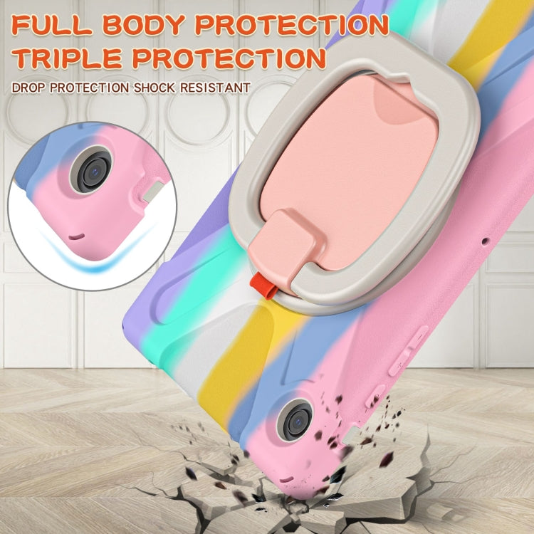 For Samsung Galaxy Tab A8 10.5 2021 Silicone + PC Tablet Case(Colorful Pink) by bashfashion