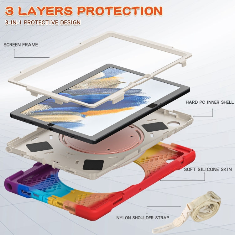 For Samsung Galaxy Tab A8 10.5 2021 Silicone + PC Tablet Case(Colorful Red) by bashfashion