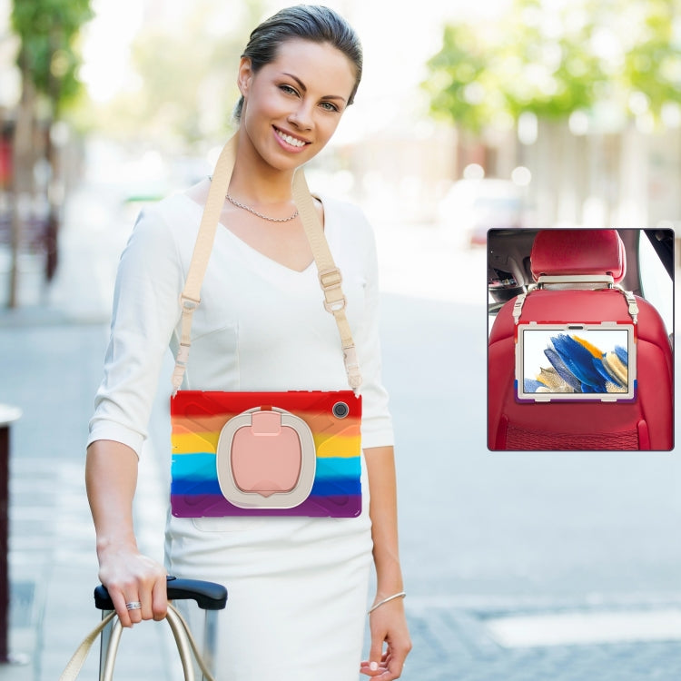 For Samsung Galaxy Tab A8 10.5 2021 Silicone + PC Tablet Case(Colorful Red) by bashfashion