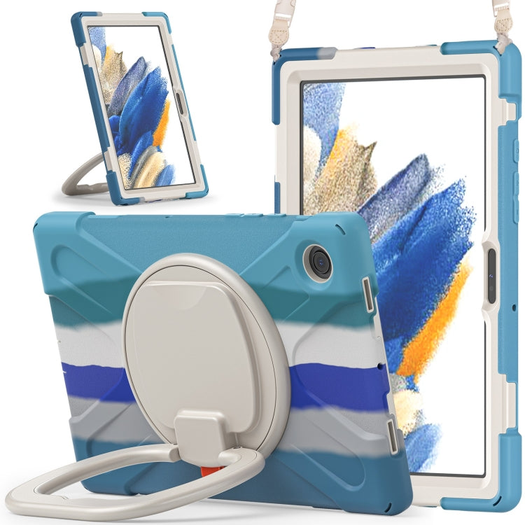 For Samsung Galaxy Tab A8 10.5 2021 Silicone + PC Tablet Case(Colorful Blue) by bashfashion