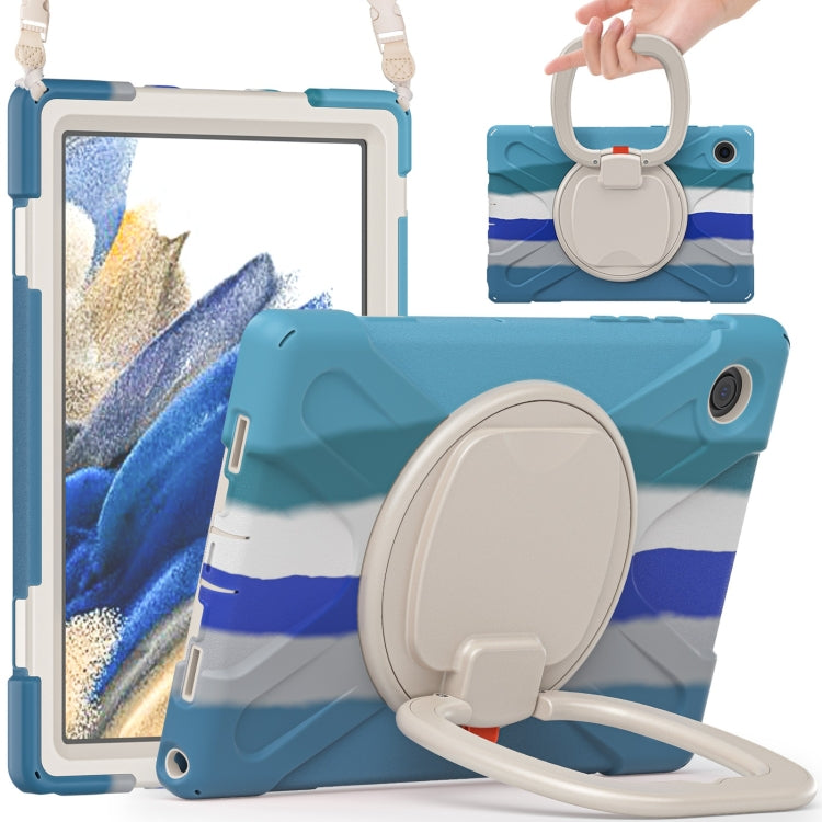 For Samsung Galaxy Tab A8 10.5 2021 Silicone + PC Tablet Case(Colorful Blue) by bashfashion
