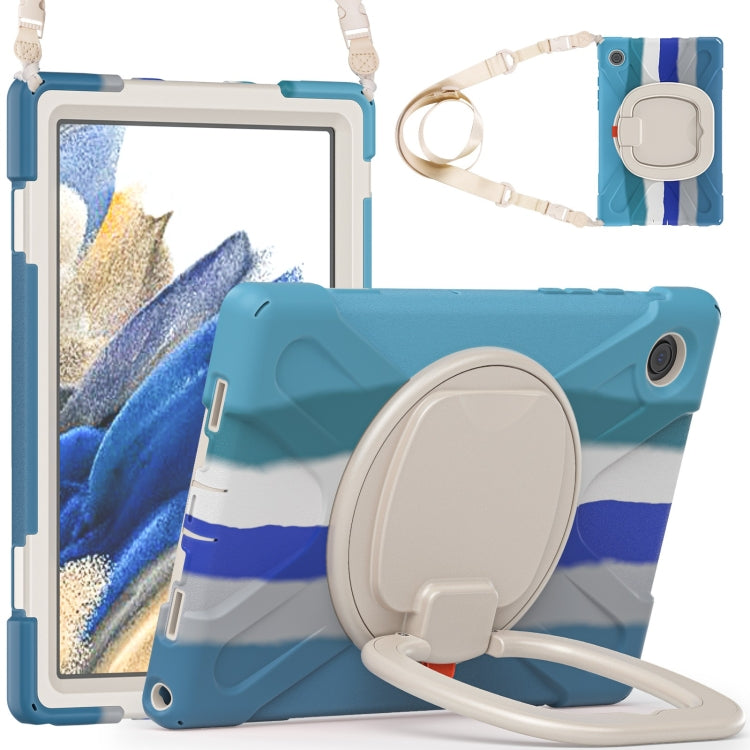 For Samsung Galaxy Tab A8 10.5 2021 Silicone + PC Tablet Case(Colorful Blue) by bashfashion
