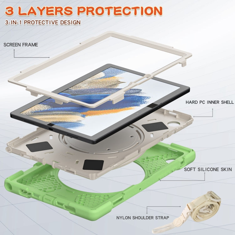 For Samsung Galaxy Tab A8 10.5 2021 Silicone + PC Tablet Case(Matcha Green) by bashfashion