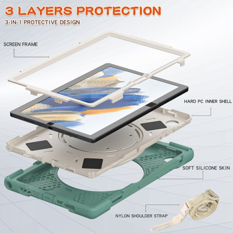 For Samsung Galaxy Tab A8 10.5 2021 Silicone + PC Tablet Case(Emerald Green) by bashfashion