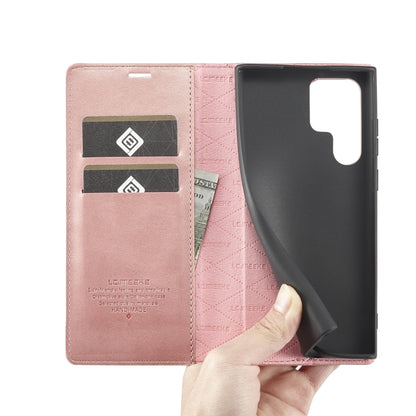 For Samsung Galaxy S22 Ultra LC.IMEEKE Soft PU + TPU Magnetic Skin-friendly Feeling Leather Phone Case(Rose Gold) by LC.IMEEKE