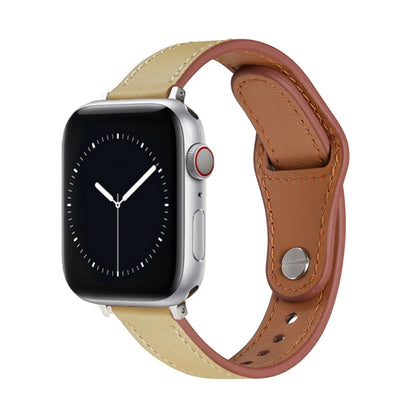 Nail Button Watch Band For Apple Watch Series 9&8&7 41mm / SE 3&SE 2&6&SE&5&4 40mm / 3&2&1 38mm(Apricot) by bashfashion