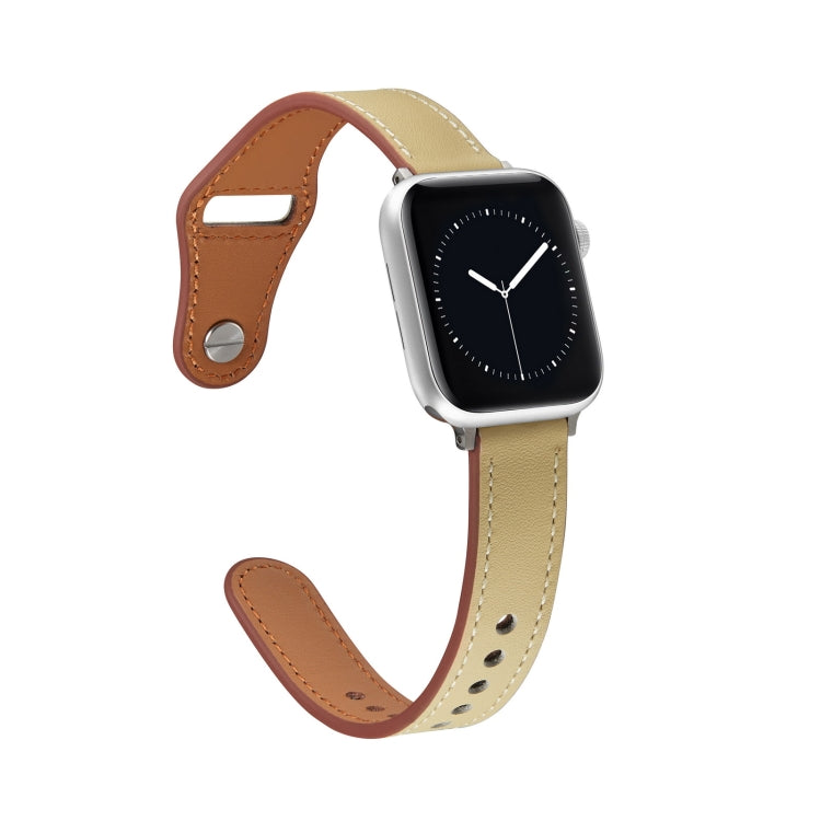 Nail Button Watch Band For Apple Watch Series 9&8&7 41mm / SE 3&SE 2&6&SE&5&4 40mm / 3&2&1 38mm(Apricot) by bashfashion