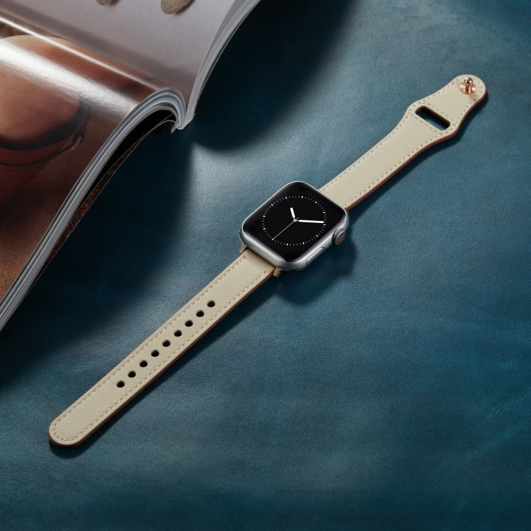Nail Button Watch Band For Apple Watch Series 9&8&7 41mm / SE 3&SE 2&6&SE&5&4 40mm / 3&2&1 38mm(Beige) by bashfashion