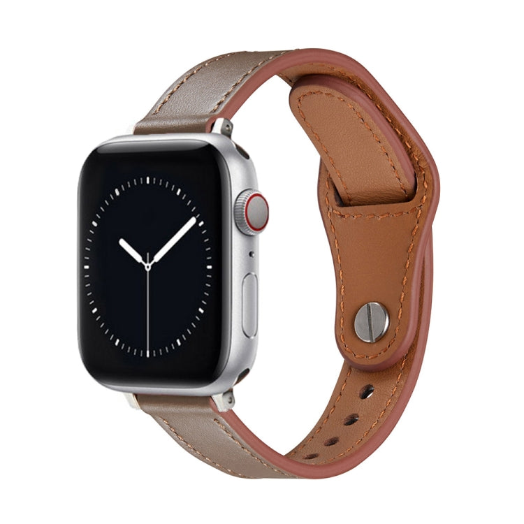 Nail Button Watch Band For Apple Watch Series 9&8&7 41mm / SE 3&SE 2&6&SE&5&4 40mm / 3&2&1 38mm(Brown) by bashfashion