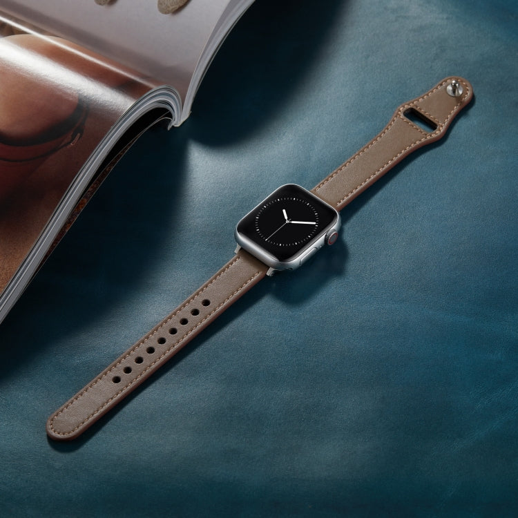 Nail Button Watch Band For Apple Watch Series 9&8&7 41mm / SE 3&SE 2&6&SE&5&4 40mm / 3&2&1 38mm(Brown) by bashfashion