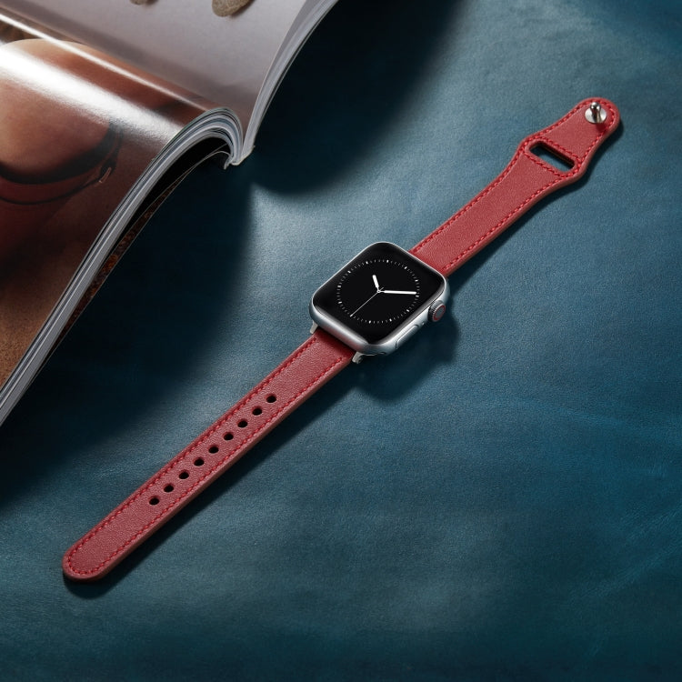 Nail Button Watch Band For Apple Watch Ultra 49mm&Watch Ultra 2 49mm / Series 9&8&7 45mm / SE 3&SE 2&6&SE&5&4 44mm / 3&2&1 42mm(Dark Red) by bashfashion
