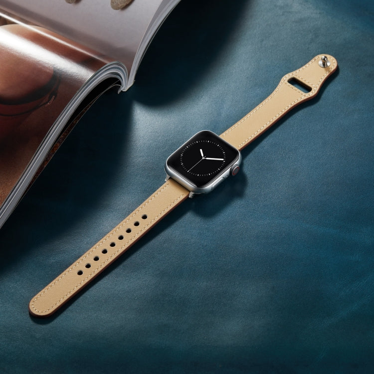 Nail Button Watch Band For Apple Watch Ultra 49mm&Watch Ultra 2 49mm / Series 9&8&7 45mm / SE 3&SE 2&6&SE&5&4 44mm / 3&2&1 42mm(Apricot) by bashfashion