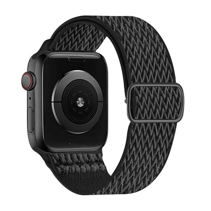 W Texture Nylon Strap For Apple Watch Ultra 49mm&Watch Ultra 2 49mm / Series 9&8&7 45mm / SE 3&SE 2&6&SE&5&4 44mm / 3&2&1 42mm(Black) by bashfashion