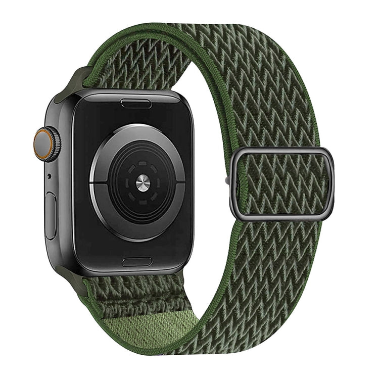 W Texture Nylon Strap For Apple Watch Ultra 49mm&Watch Ultra 2 49mm / Series 9&8&7 45mm / SE 3&SE 2&6&SE&5&4 44mm / 3&2&1 42mm(ArmyGreen) by bashfashion
