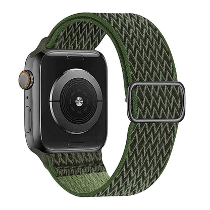 W Texture Nylon Strap For Apple Watch Ultra 49mm&Watch Ultra 2 49mm / Series 9&8&7 45mm / SE 3&SE 2&6&SE&5&4 44mm / 3&2&1 42mm(ArmyGreen) by bashfashion