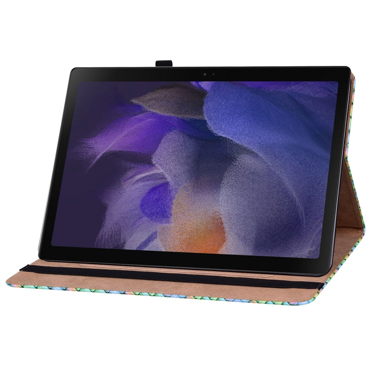For Samsung Galaxy Tab A8 10.5 2021 Color Weave Leather Tablet Case with Holder(Rainbow) by bashfashion