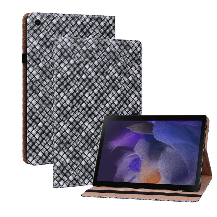 For Samsung Galaxy Tab A8 10.5 2021 Color Weave Leather Tablet Case with Holder(Black) by bashfashion