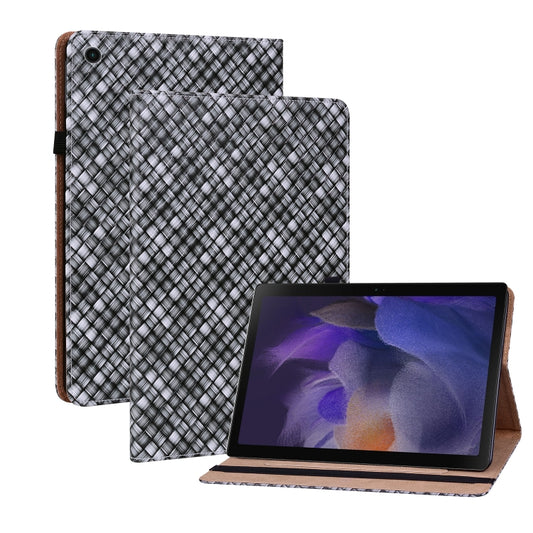 For Samsung Galaxy Tab A8 10.5 2021 Color Weave Leather Tablet Case with Holder(Black) by bashfashion