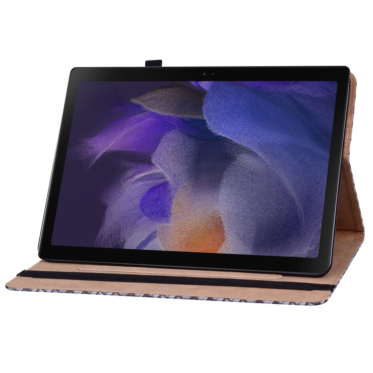 For Samsung Galaxy Tab A8 10.5 2021 Color Weave Leather Tablet Case with Holder(Black) by bashfashion