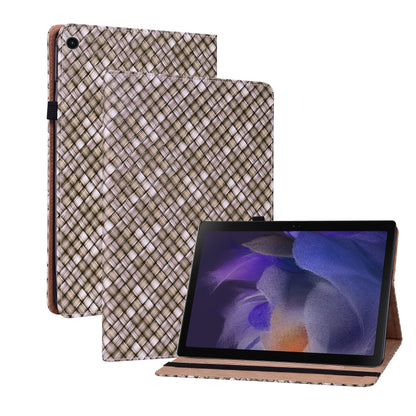 For Samsung Galaxy Tab A8 10.5 2021 Color Weave Leather Tablet Case with Holder(Brown) by bashfashion