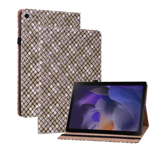 For Samsung Galaxy Tab A8 10.5 2021 Color Weave Leather Tablet Case with Holder(Brown) by bashfashion