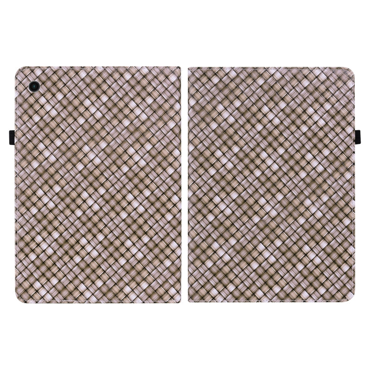 For Samsung Galaxy Tab A8 10.5 2021 Color Weave Leather Tablet Case with Holder(Brown) by bashfashion