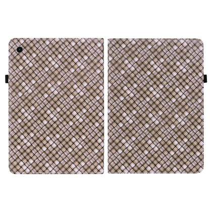 For Samsung Galaxy Tab A8 10.5 2021 Color Weave Leather Tablet Case with Holder(Brown) by bashfashion